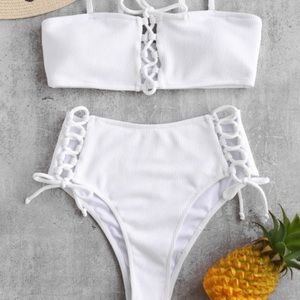 2 piece lace up bikini